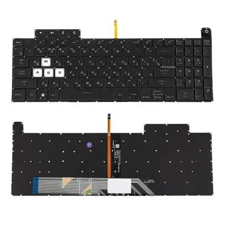 Клавіатура ASUS FX507, FX707, FX517, FA507, GA507, FA707, rus, black, без фрейму, підсвічування клавіш (RGB)