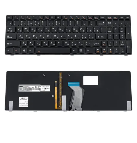Клавіатура Lenovo Y580, Y580A, Y580NT, Y580N, Y580M, Y580P (rus, black, підсвітка)