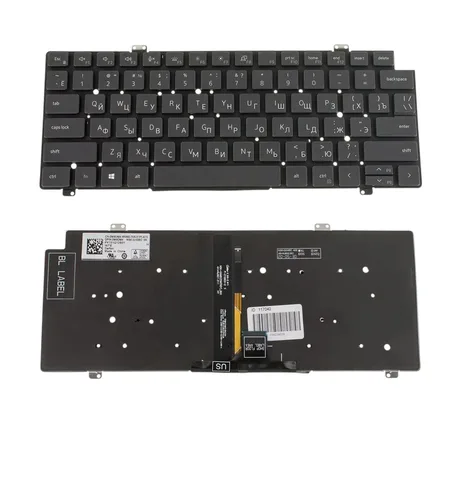 Клавіатура DELL Latitude 5420, 7420, 7520 (rus, black, підсвічування клавіш)