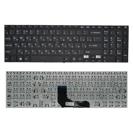 Клавиатура для SONY FIT15, SVF15, SVF15A, svf-15a1z2eb, svf15a1s2e ( RU Black без рамки)