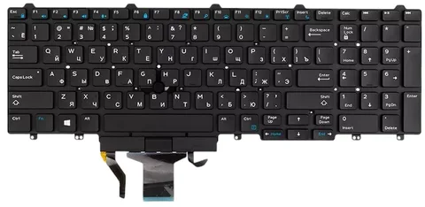 Клавіатура для ноутбука Dell Latitude E5550, E5570, E5580, Precision M3510, M7510 rus, black, підсвітка клавіш