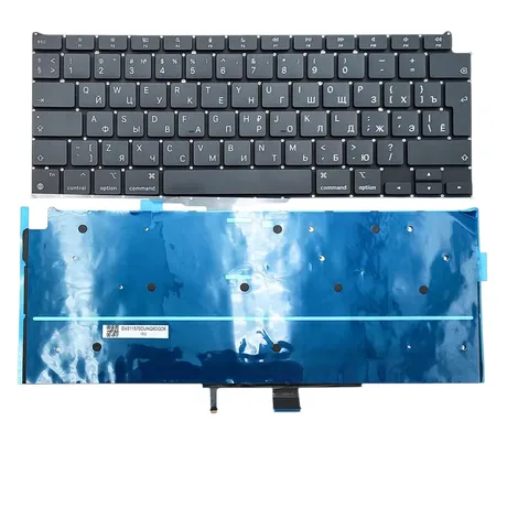 Клавіатура для APPLE A2337 MacBook Air 13" (2020, 2021) (RU, Big Enter з підсвіткою)