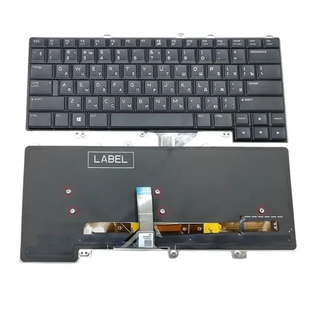 Клавіатура для ноутбука DELL Alienware 15 R3, 15 R4, 13 R3 rus, black, підсвітка клавіш (RGB)