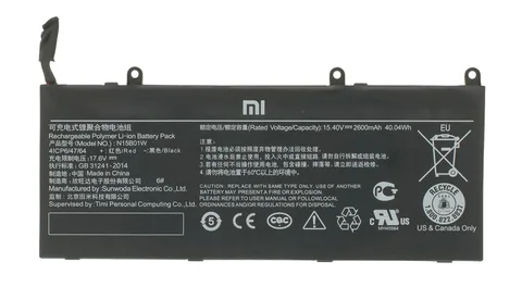 Батарея N15B01W Xiaomi Mi Ruby 15.6 15.4V 2600mAh 40Wh Black