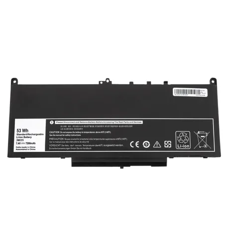 Батарея для ноутбука DELL J60J5 (Latitude E7270, E7470, MC34Y, 1W2Y2) 7.6V 7200mAh 55Wh Black