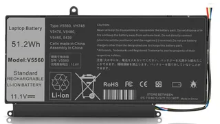 Батарея VH748 для ноутбука Dell Vostro 5460 5470 11.1V 4200 mAh, мініатюра 2
