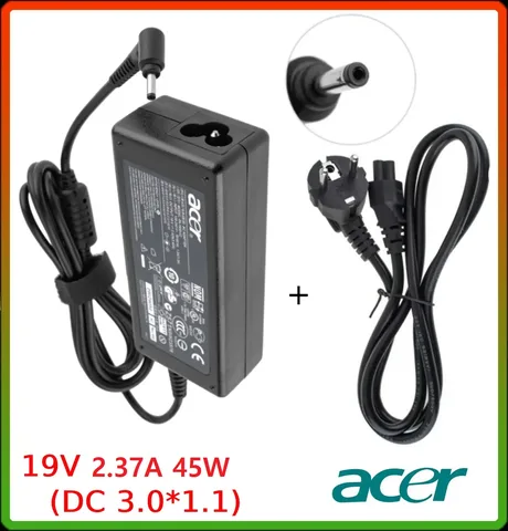 Блок живлення для ноутбука Acer 19V 2.37 A 45W (DC 3.0*1.1) + кабель живлення