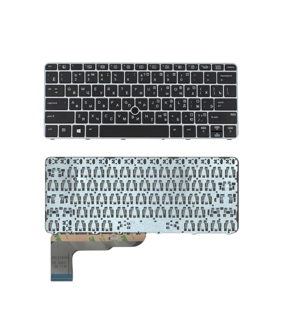 Клавіатура для HP EliteBook 725 G3, 725 G4, 820 G3, 820 G4, 828 G4 rus, black, silver frame