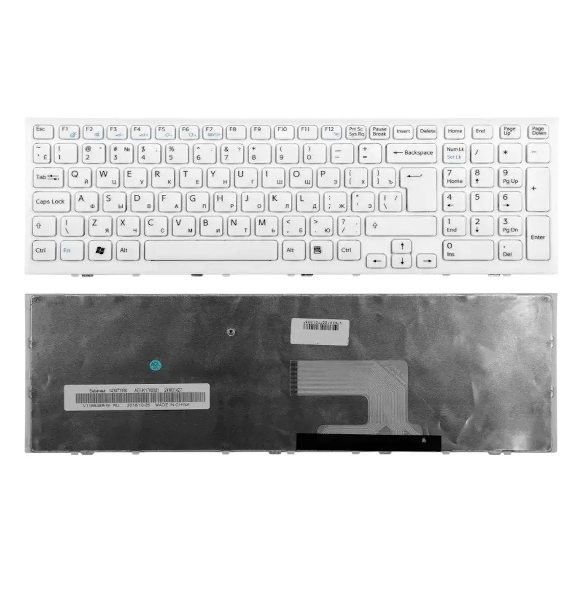 Клавіатура Sony Vaio VPCEH біла з рамкою