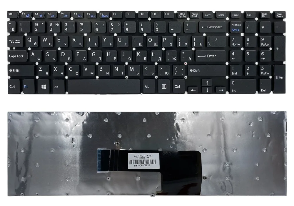 Клавіатура для SONY FIT15E, SVF15E, SVF151, SVF152, SVF153, SVF154, SVF15A, без рамки BLACK