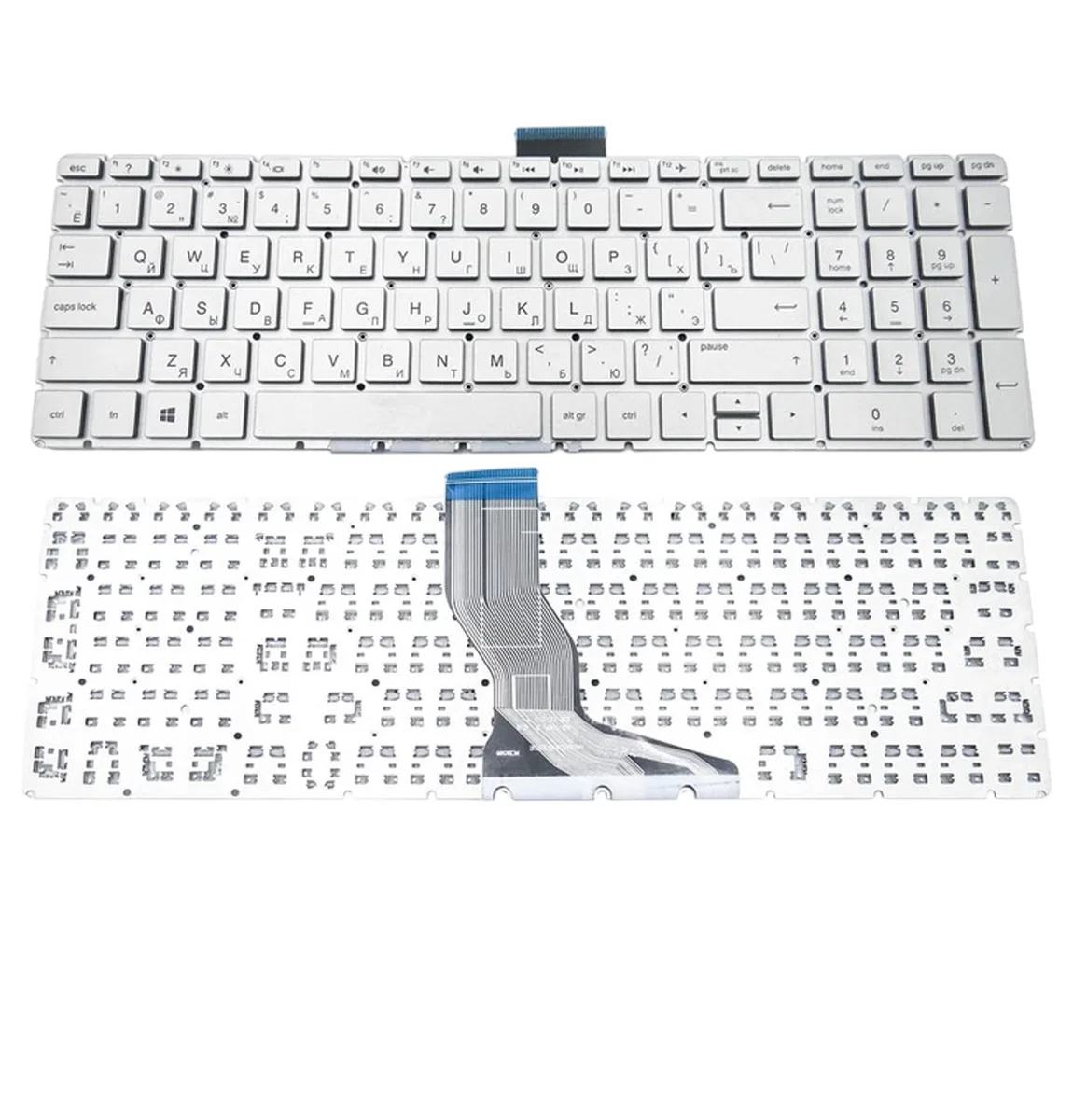 Клавиатура HP Pavilion 15T, 15Z, 15-BR, 15-BS, 15-BU, 15-BW, 17G-BR, 250, 255, 256 G6 (ru, silver, без рамки)
