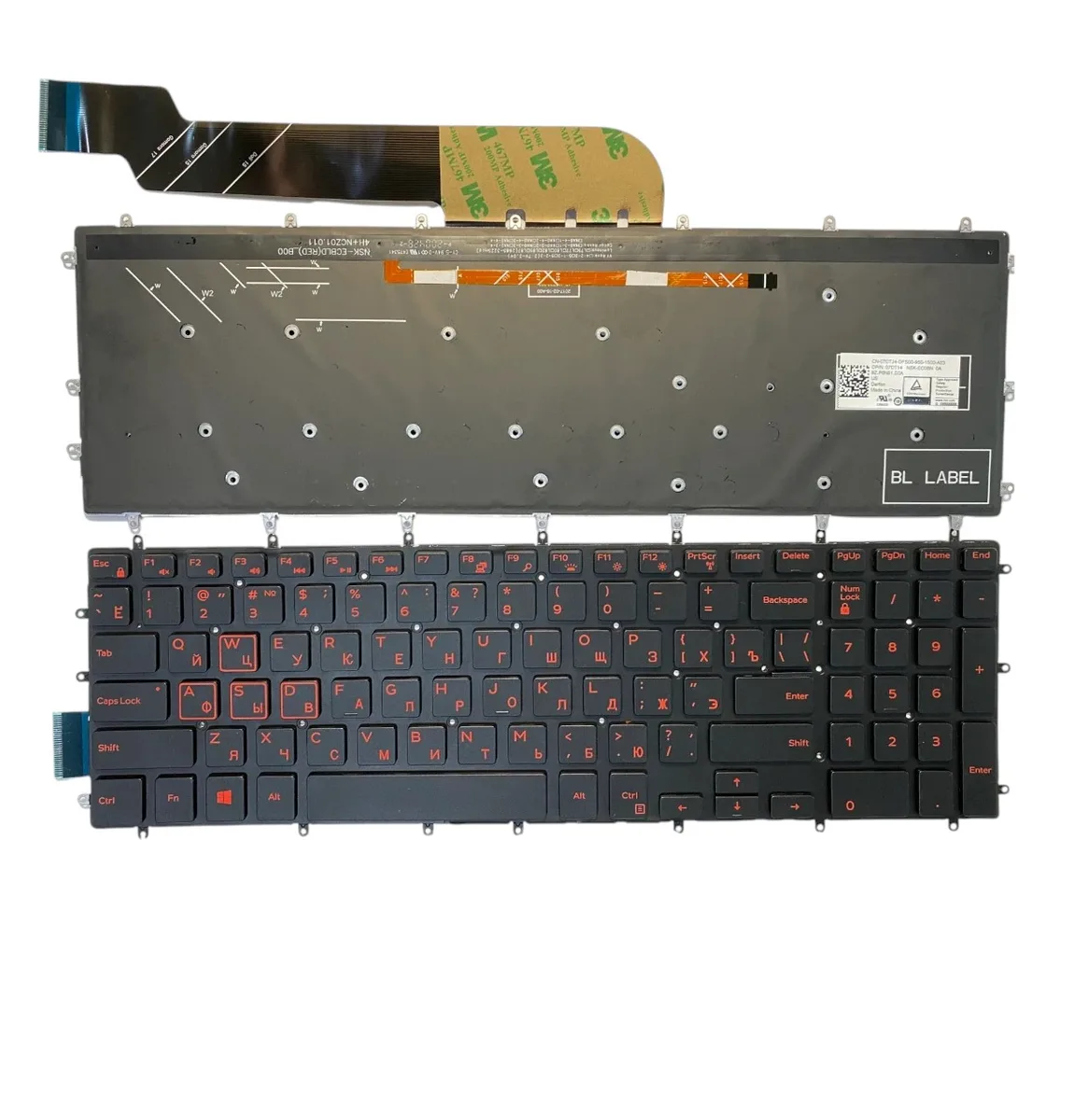 Клавіатура Dell Inspiron 15-7000, 7566, 7567 gaming підсвітка клавіш RED