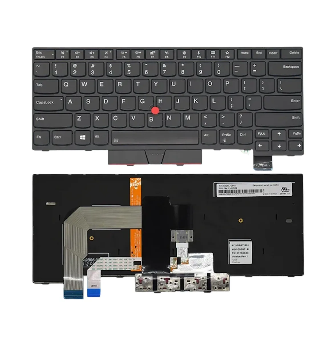 Клавіатура Lenovo ThinkPad T470, T480, A475, A485 (підсвітка, трекпоїнт) ENG