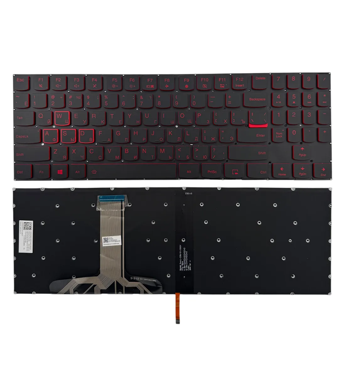 Клавіатура Lenovo Legion Y530 Y530P Y530-15 з червоною підсвіткою