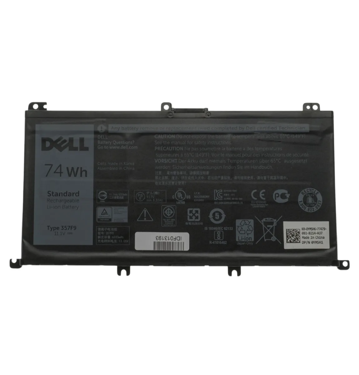Батарея DELL Inspiron 357F9 15 5578, 5579, N5579, 7559, 7557, 7567, 7566, 5576 11.4V 6480mAh