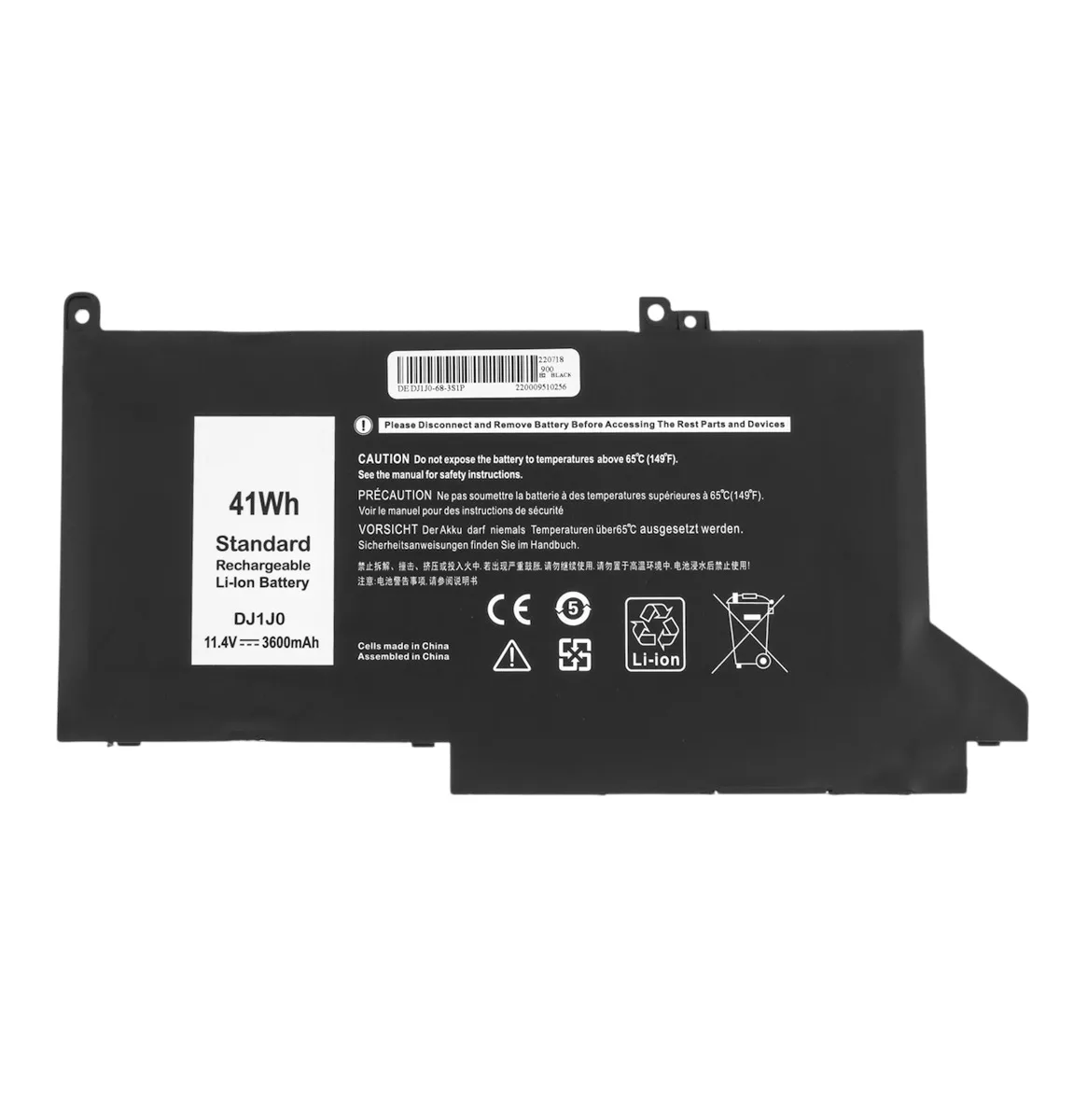 Батарея для ноутбука DELL DJ1J0 PGFX4 3600mAh 11.4V