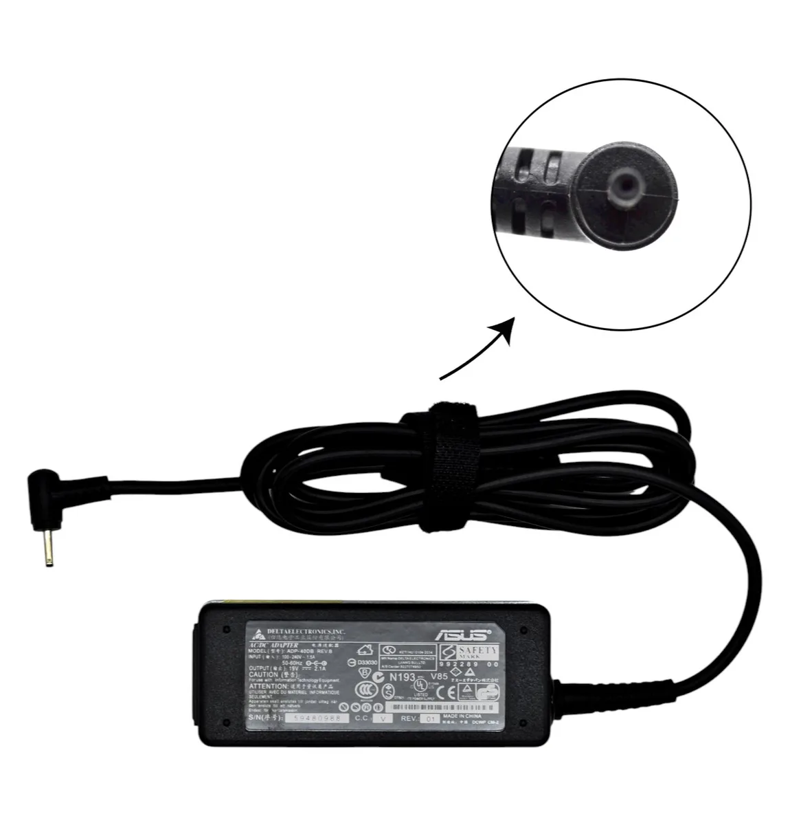 Блок живлення до ноутбука Asus 19V 2.1 A 40W (DC 2.5*0.7)