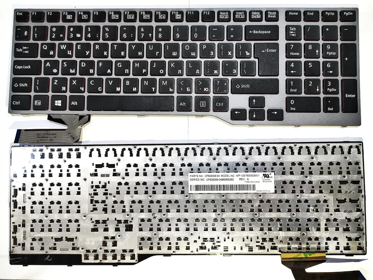 Клавіатура Fujitsu Lifebook E753 E754 CP629317-01 CP629320-XX CP691056-XX MP-12S96 MP-12S96CH