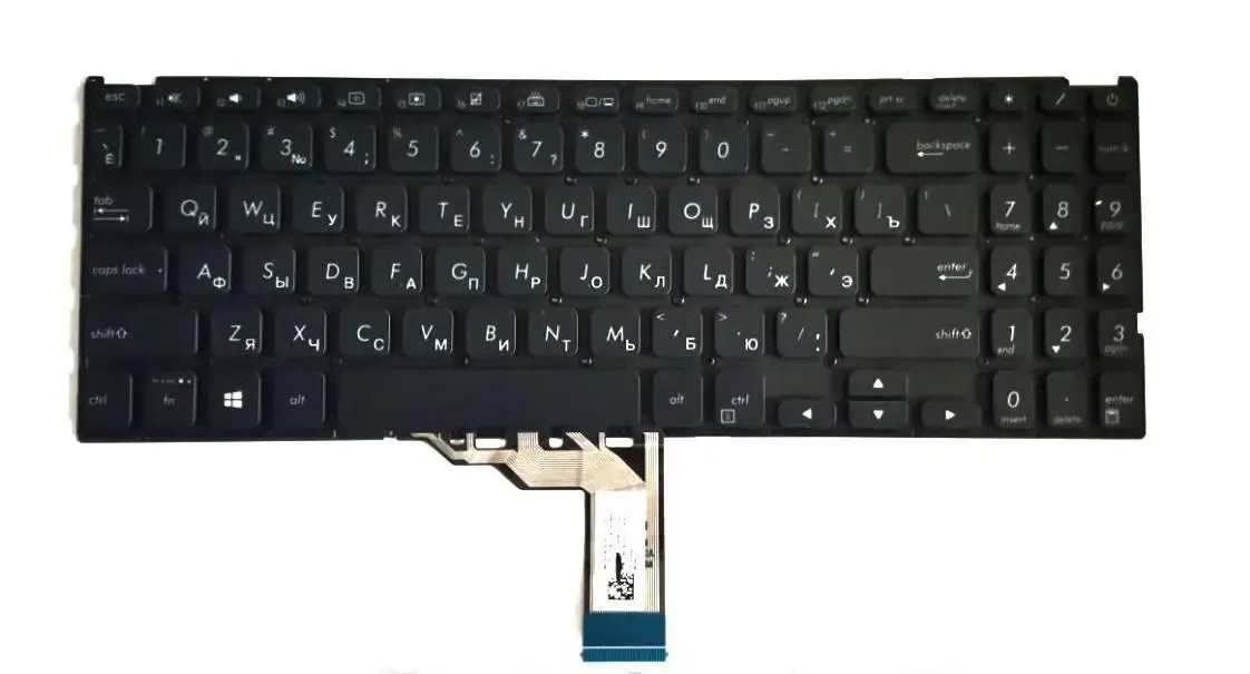 Клавіатура з підсвіткою для Asus Vivobook X512 X512D X512DA X512F X512FA X512UA X512UB (RU Black)