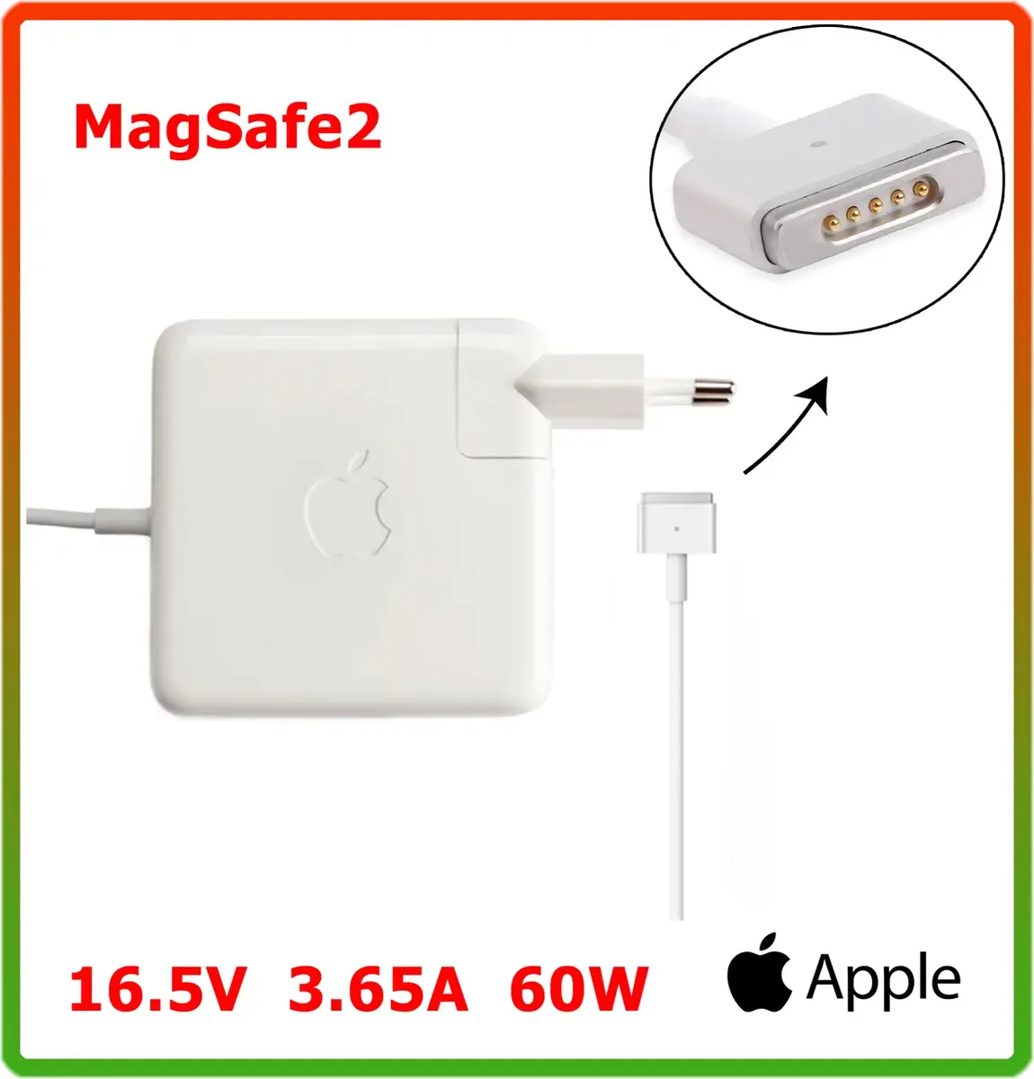 Блок живлення для APPLE MagSafe2 60 W (16.5 V 3.65 A) A435 (T-Type)