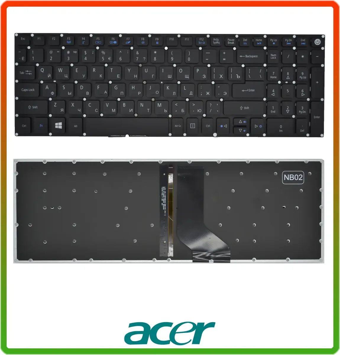 Клавіатура Acer Aspire 7 A715-71 A715-71G A715-72 A715-72G з підсвічуванням