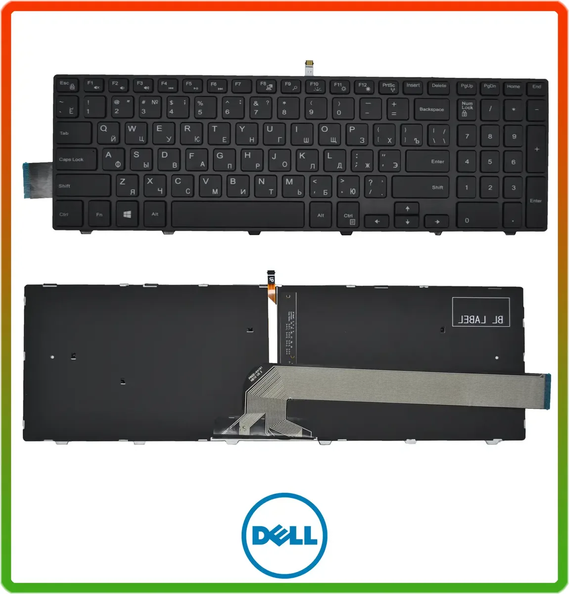 Клавіатура для ноутбука DELL Vostro 15-3000 3559 3565 3568 5568 з підсвічуванням