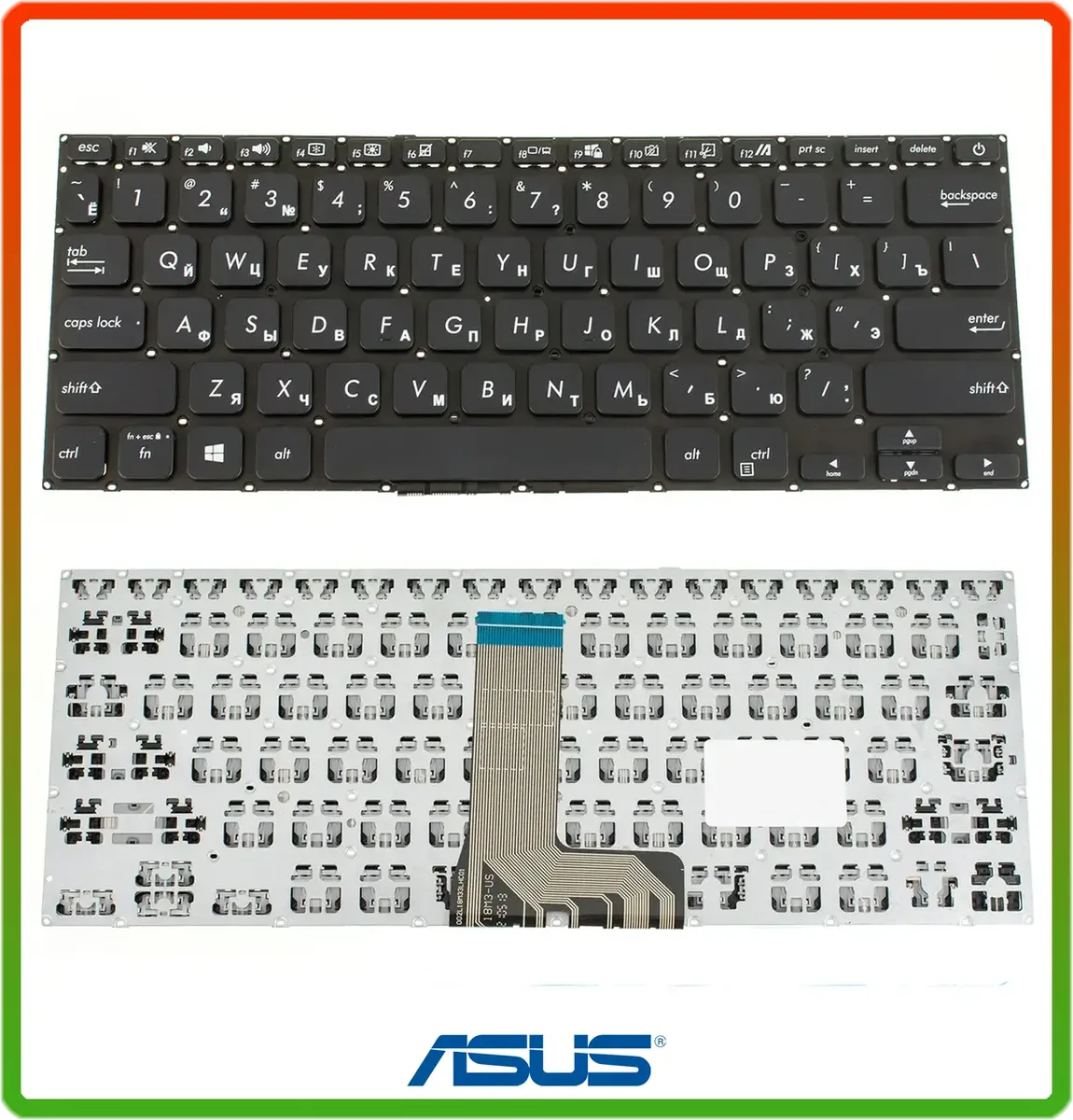 Клавиатура ASUS X409, X409F, X409UA, X409UB, X409FA, X409FJ, X409FL, X409FB, X415MA rus, black, без фрейма
