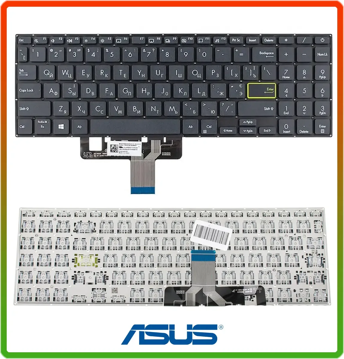 Клавіатура для ASUS X521, X521EA, X521EQ, X521FA, X521FL, X521JQ, X521UA, S533, S533E, S533F (RU Black)