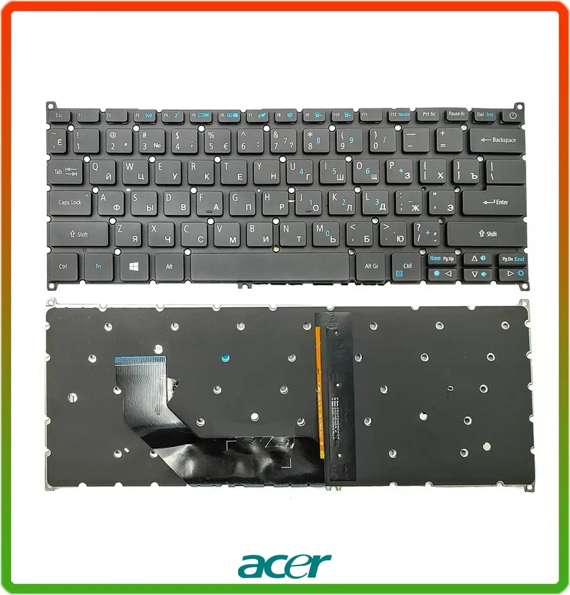 Клавіатура ACER Swift 3 SF314-41, SF314-41-R3C6 (ru, black, підсвічування клавіш)