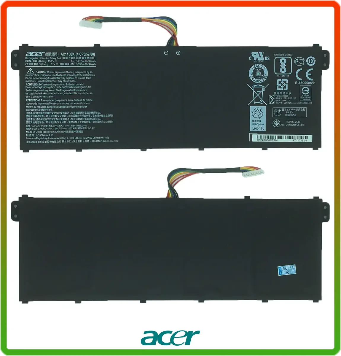 Оригінальна батарея Acer Swift SF314-51, SF314-52, SF315-41G, SF315-51, AC14B13J, AC14B8K 15.4V 3100mAh