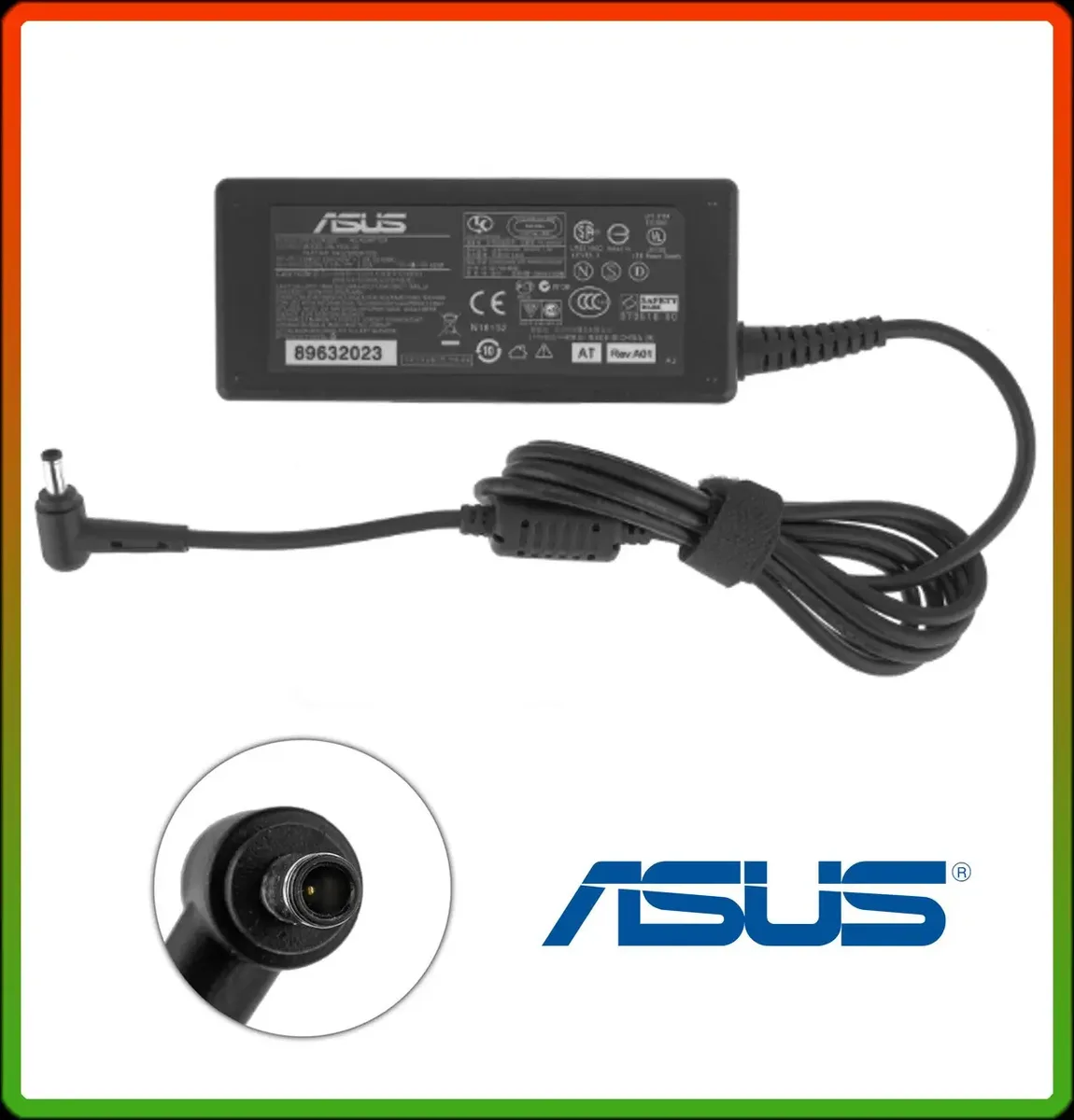 Блок питания для ASUS 19V, 3.42A, 65W (разъем 4.5 * 3.0)