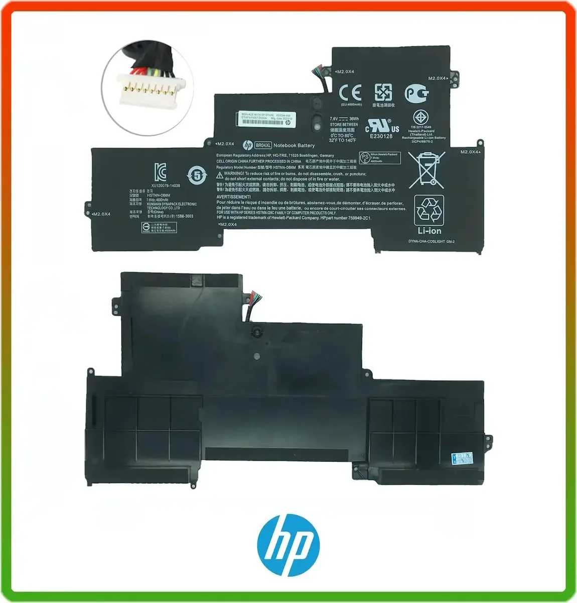 Оригінальна батарея HP BR04XL (EliteBook Folio 1020 G1, 1020 G2) 7.6V 36Wh