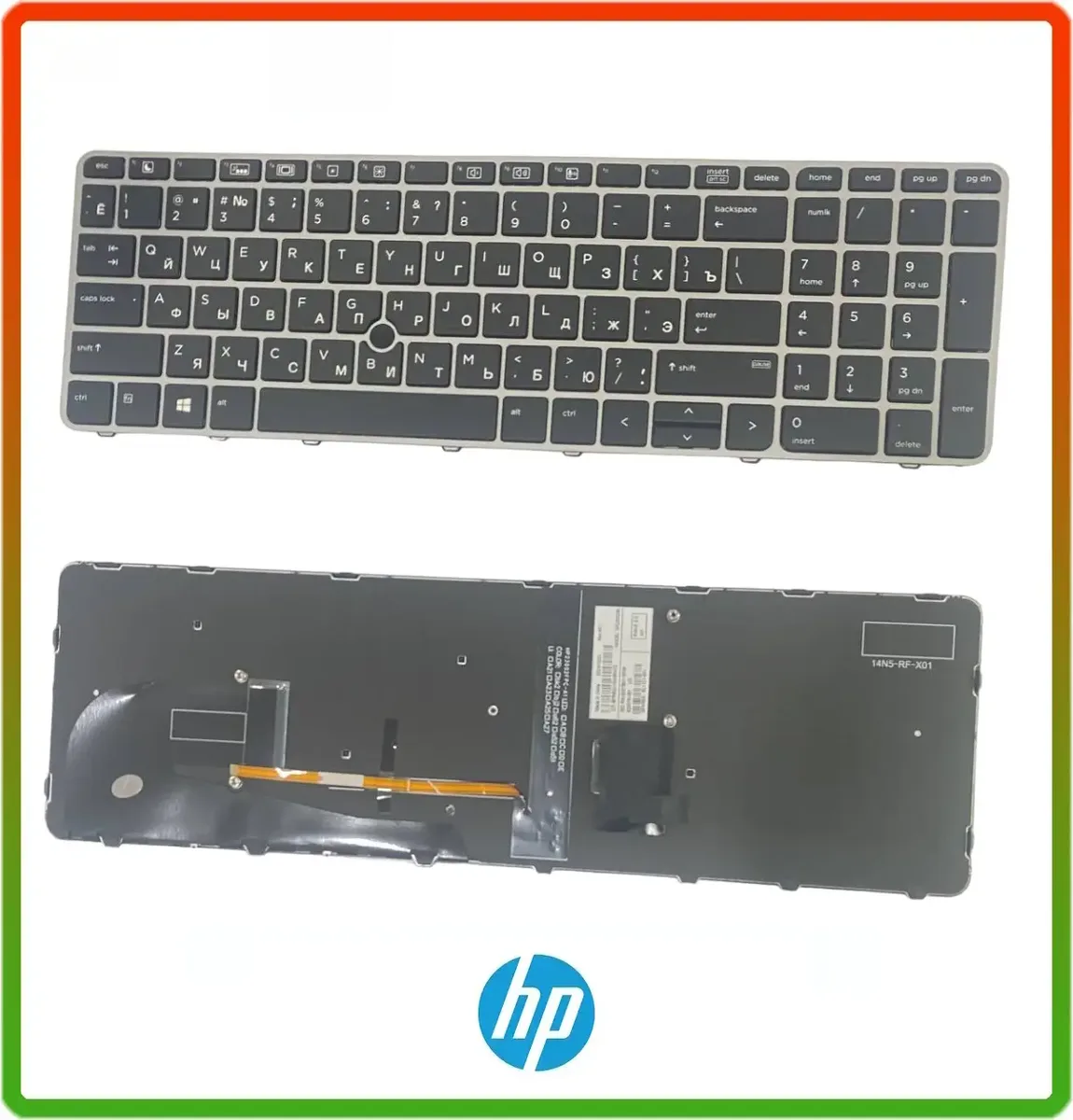 Клавіатура з дефектом для HP EliteBook 850 G3, 850 G4 із сірою рамкою підсвіткою
