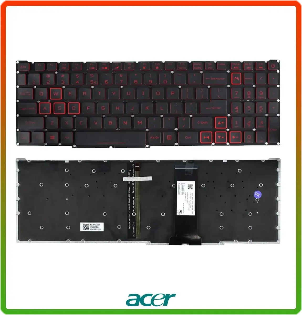 Оригінальна клавіатура з підсвічуванням ACER Nitro 5 AN515-54 (ENG)