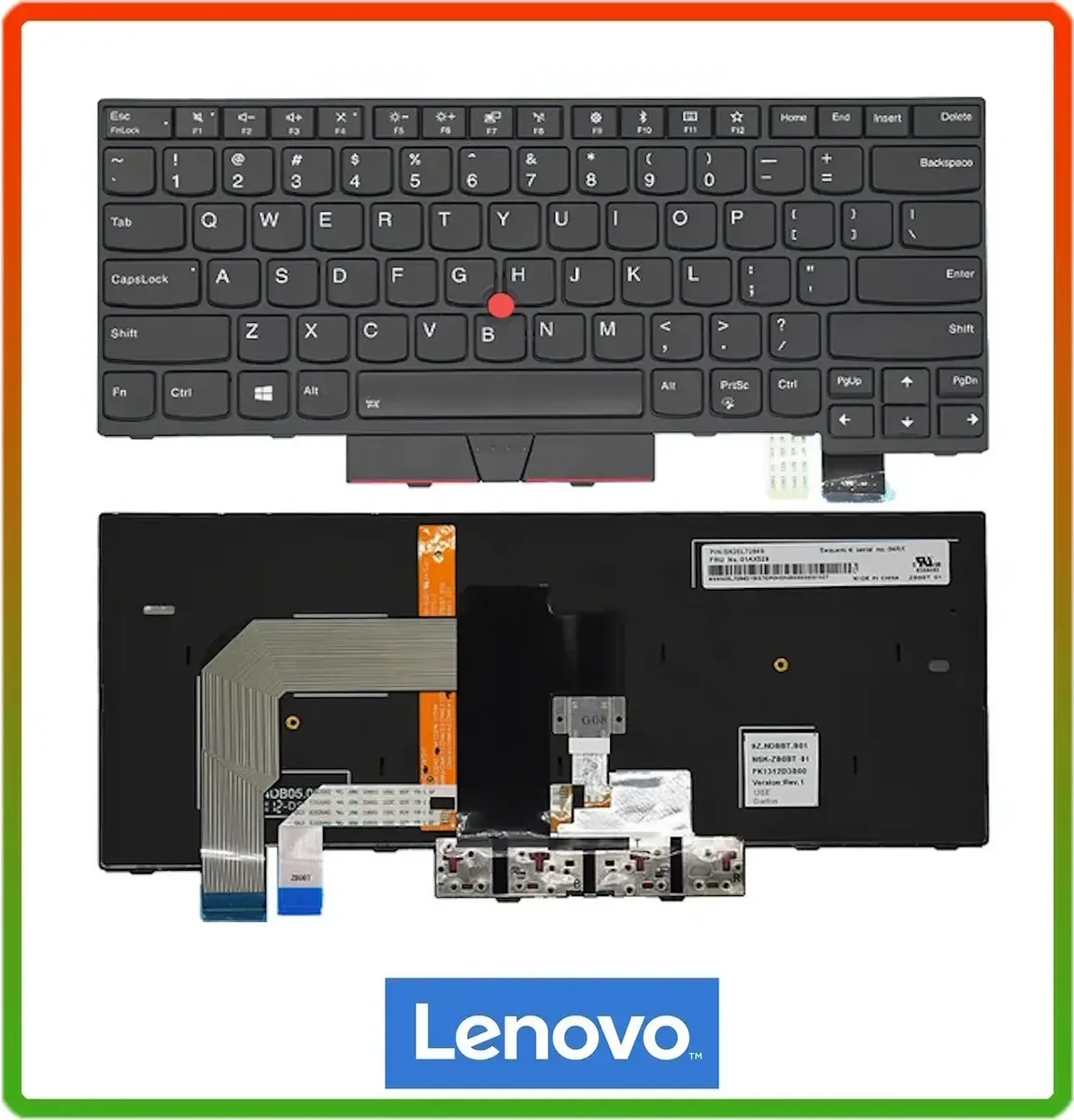 Клавіатура Lenovo ThinkPad T470, T480, A475, A485 (підсвітка, трекпоїнт) ENG