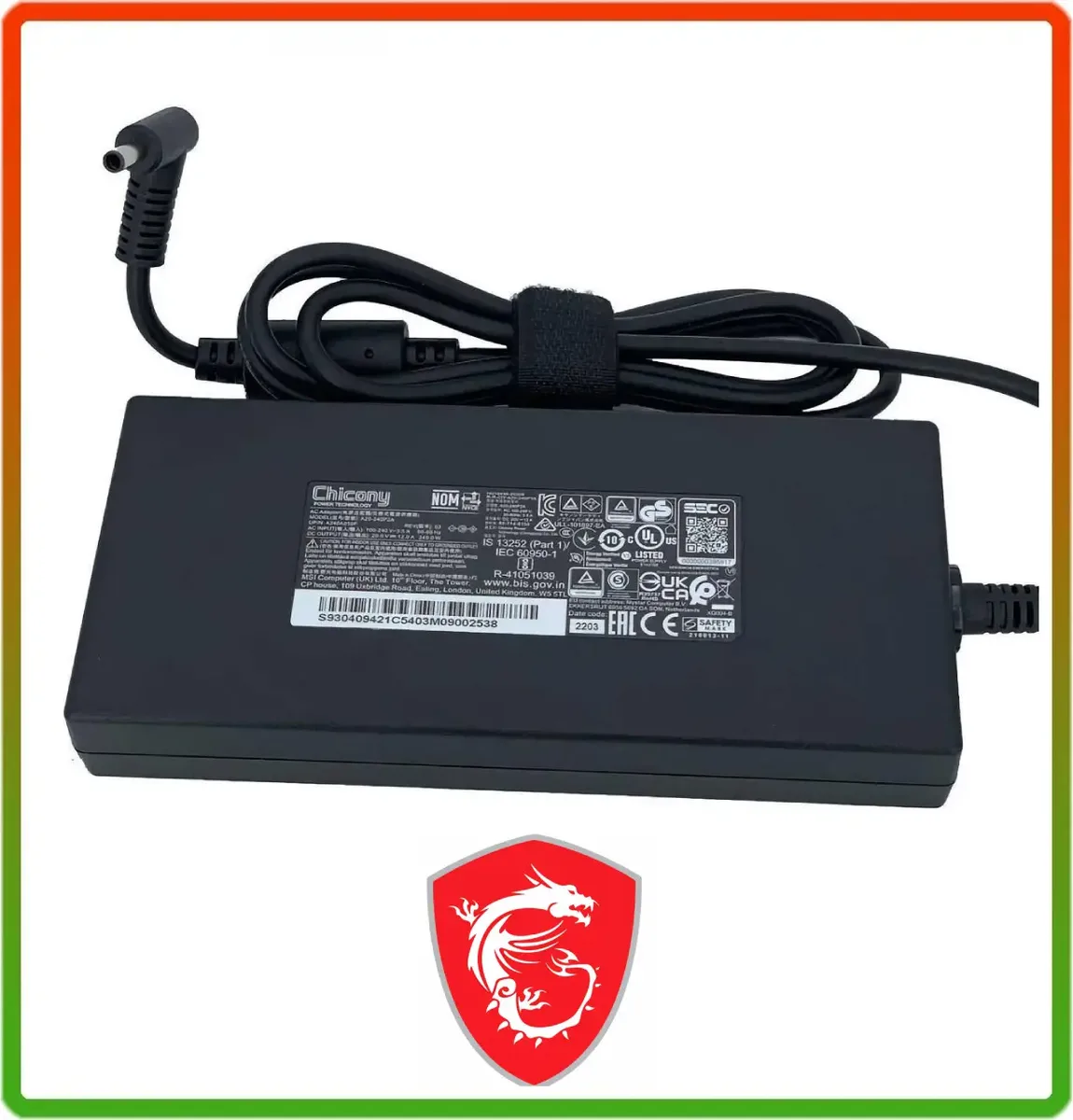 Оригінальний Блок живлення (зарядка) для ноутбука MSI Pulse GL66 240 W A17-240P1A (20V 12 А 4,5*3,0 мм)