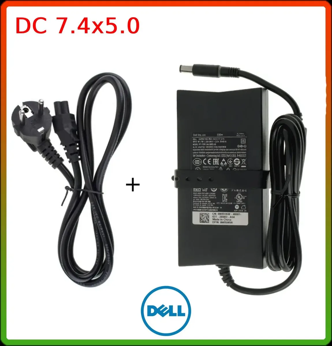 Оригінальний Блок живлення до ноутбука Dell 19.5V 6.7A 130W (DC 7.4*5.0) + кабель живлення