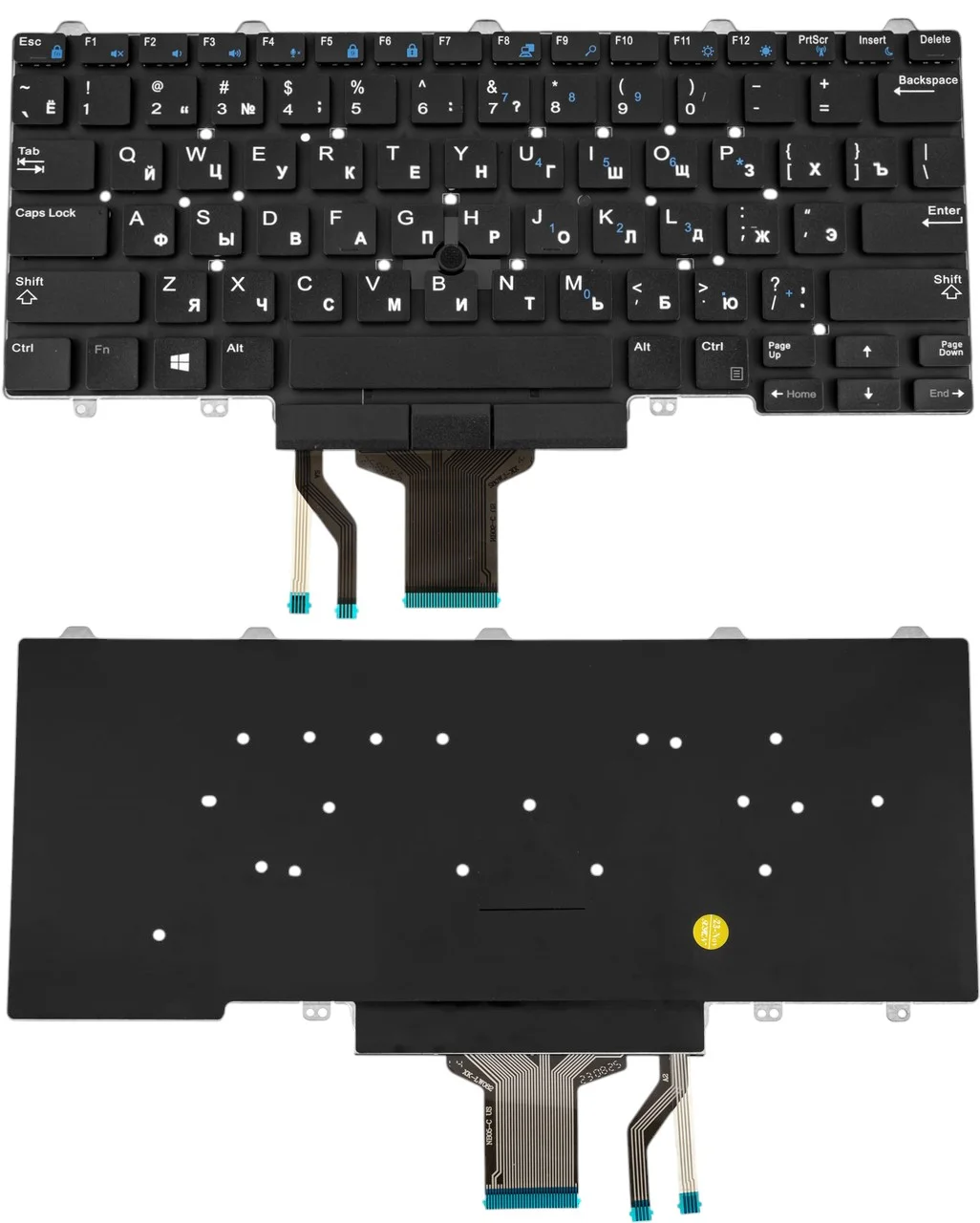 Клавіатура для ноутбука DELL Latitude E5450, E7450, 3340 rus, black BACKLIT with POINTER