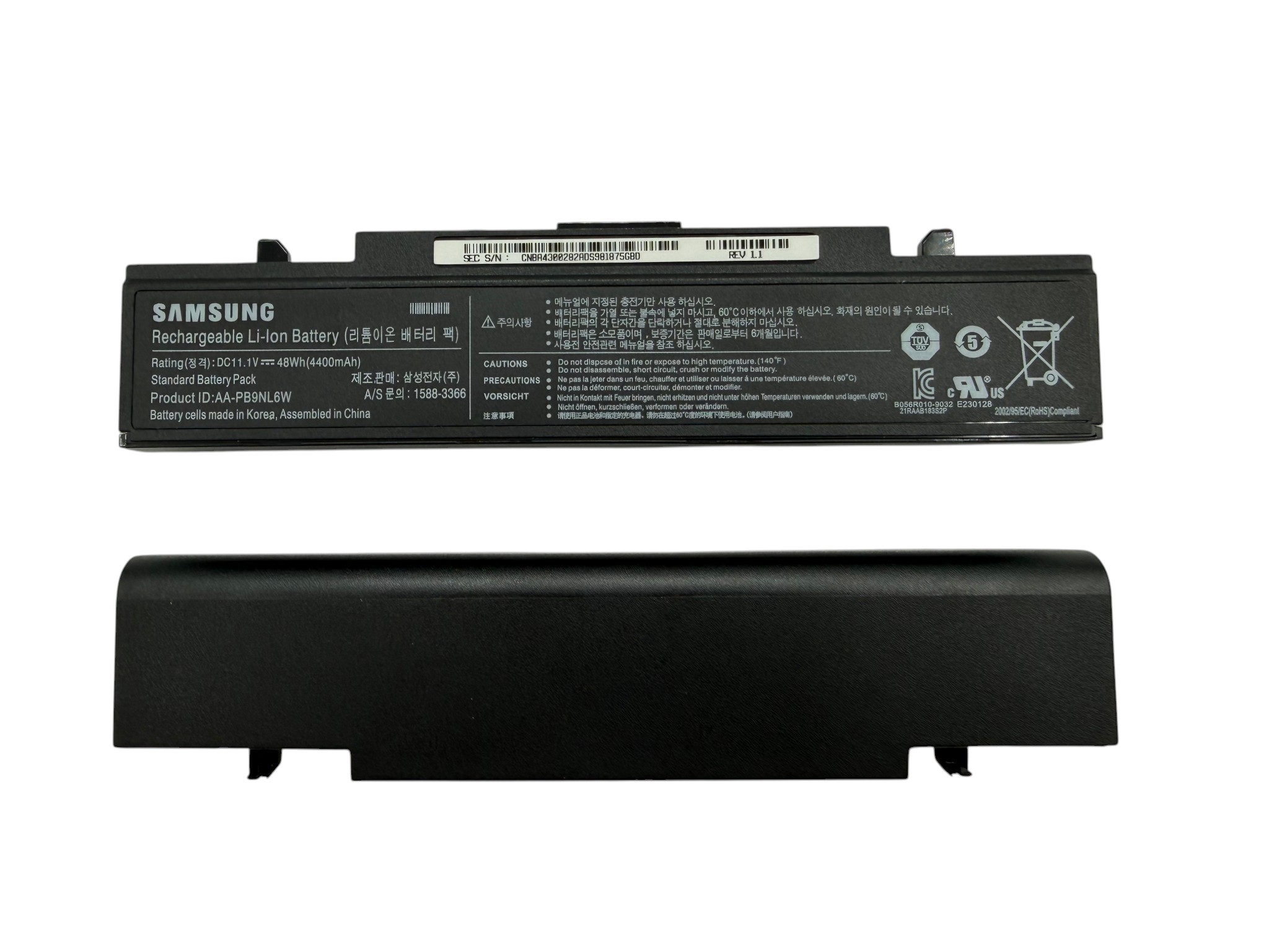 Батарея для ноутбука Samsung R528 R530 R538 R540 R548 R560 R580 4400mAh 11.1V